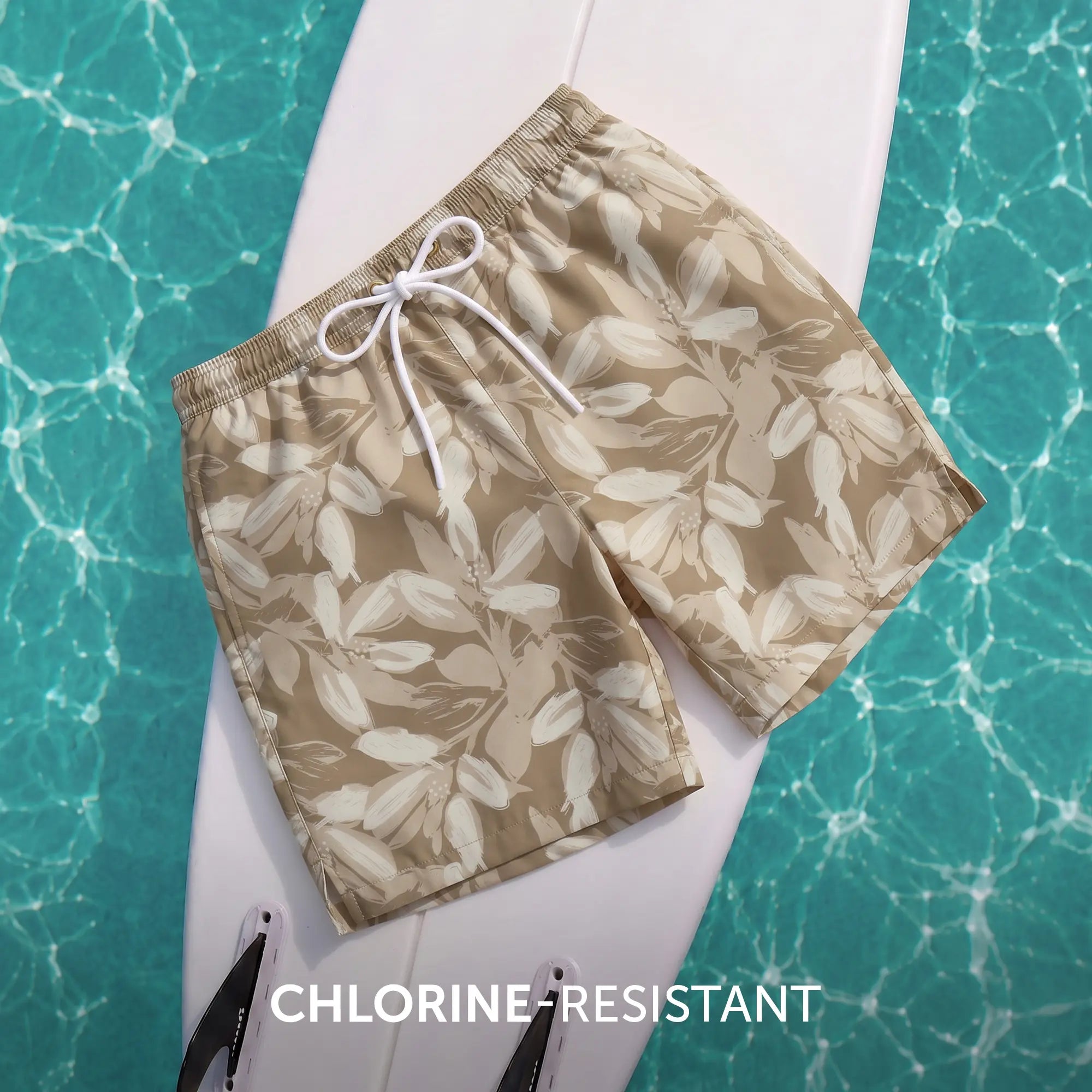 Printed Swim Shorts - Desert Brown