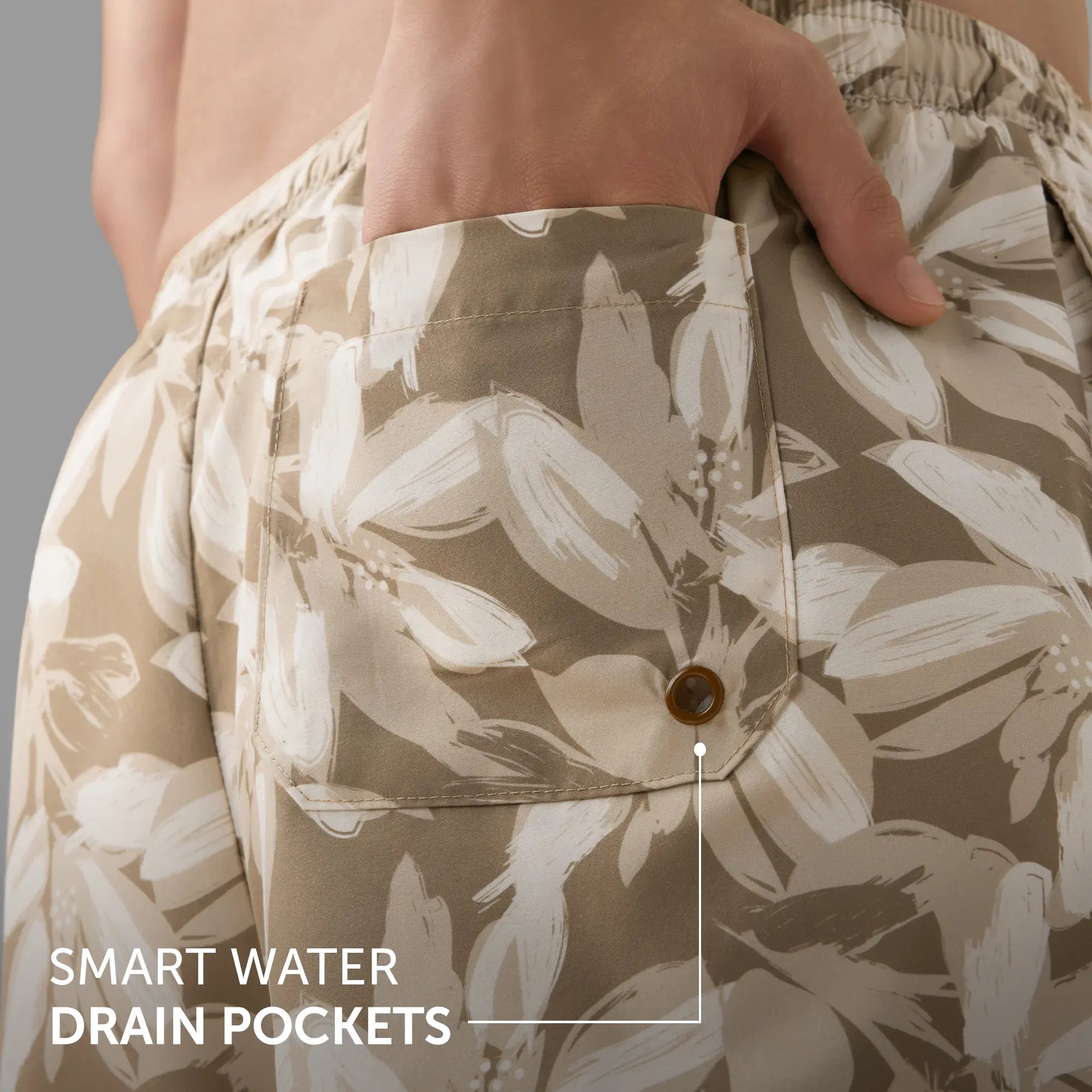 Printed Swim Shorts - Desert Brown