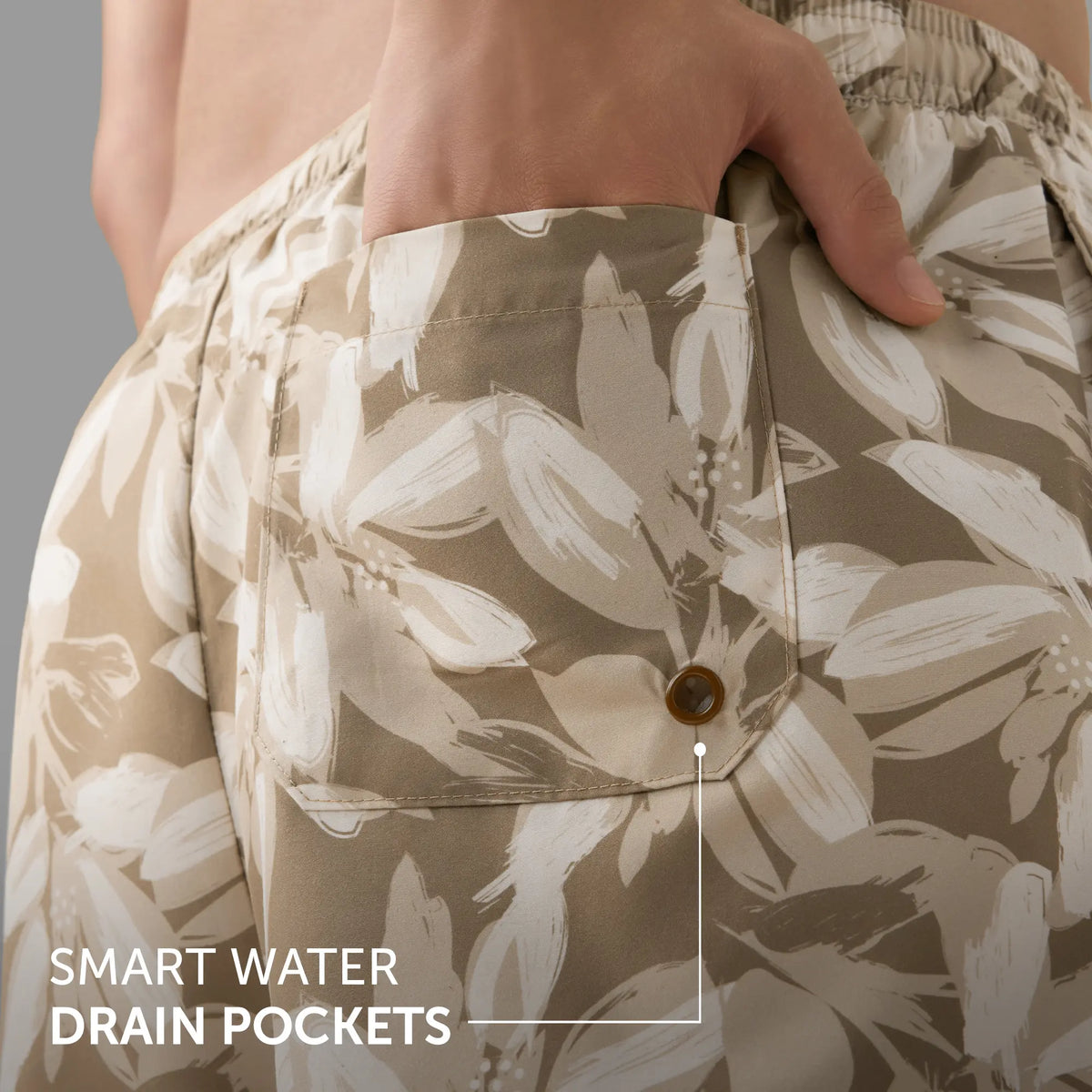 Printed Swim Shorts - Desert Brown