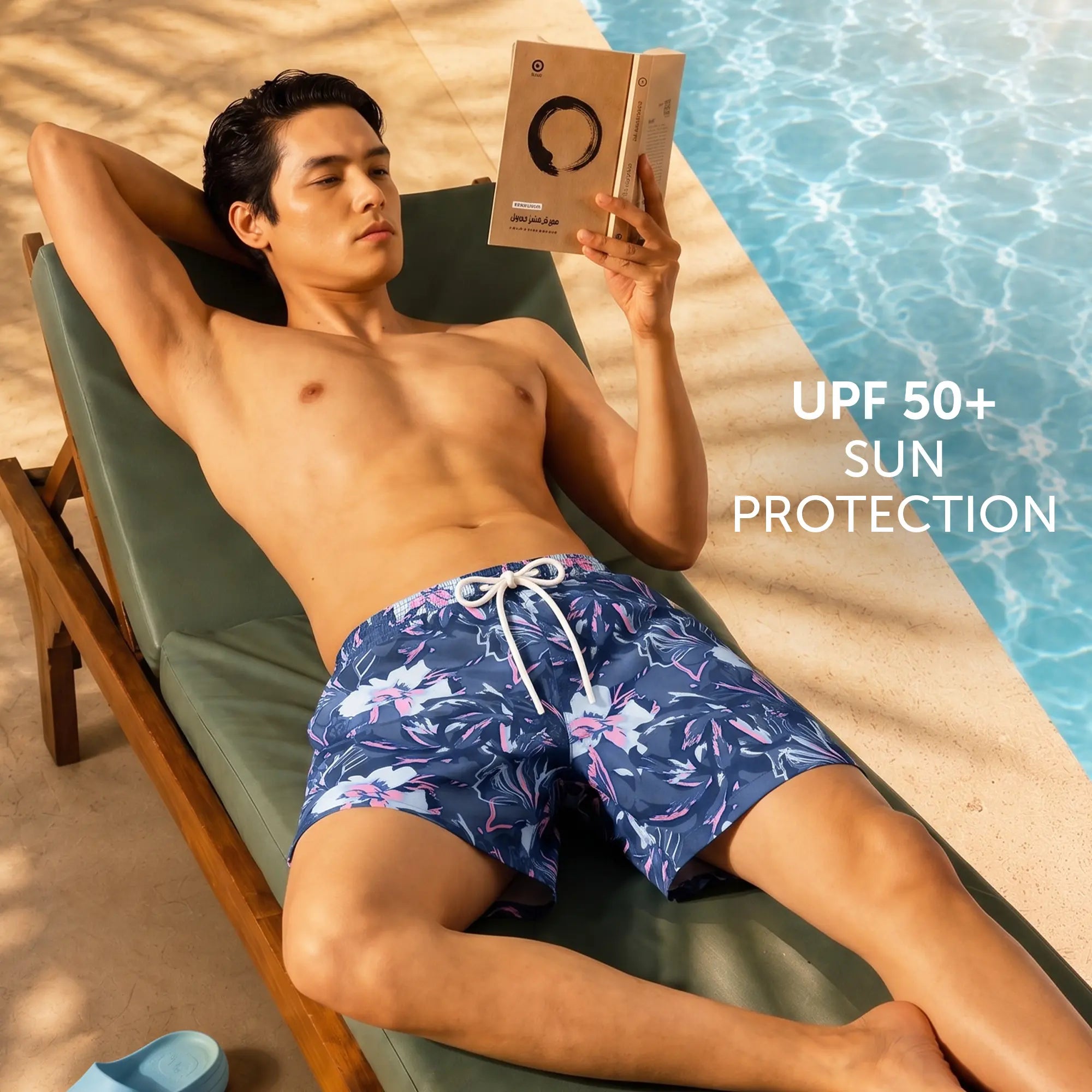 Printed Swim Shorts - Indigo Blue