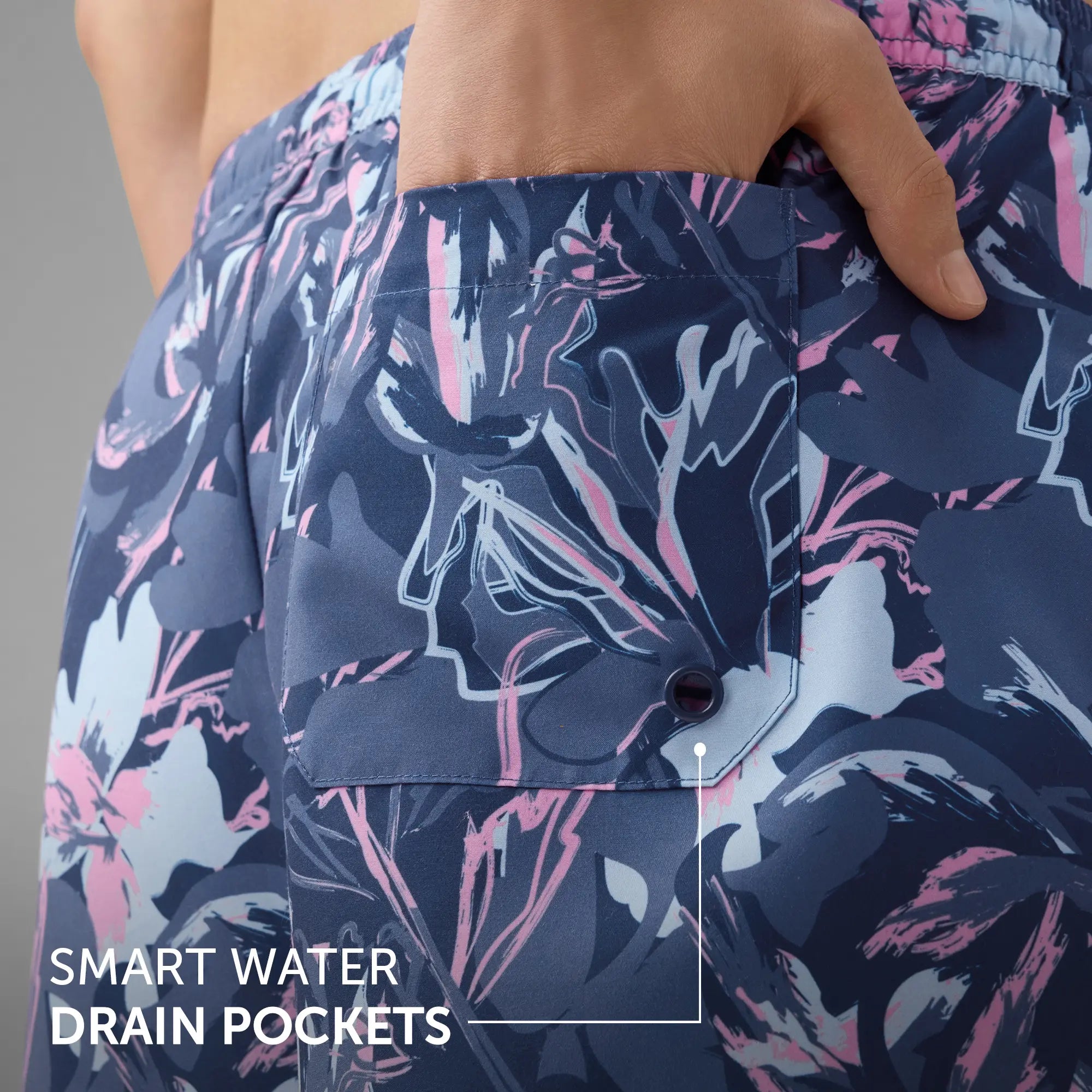 Printed Swim Shorts - Indigo Blue