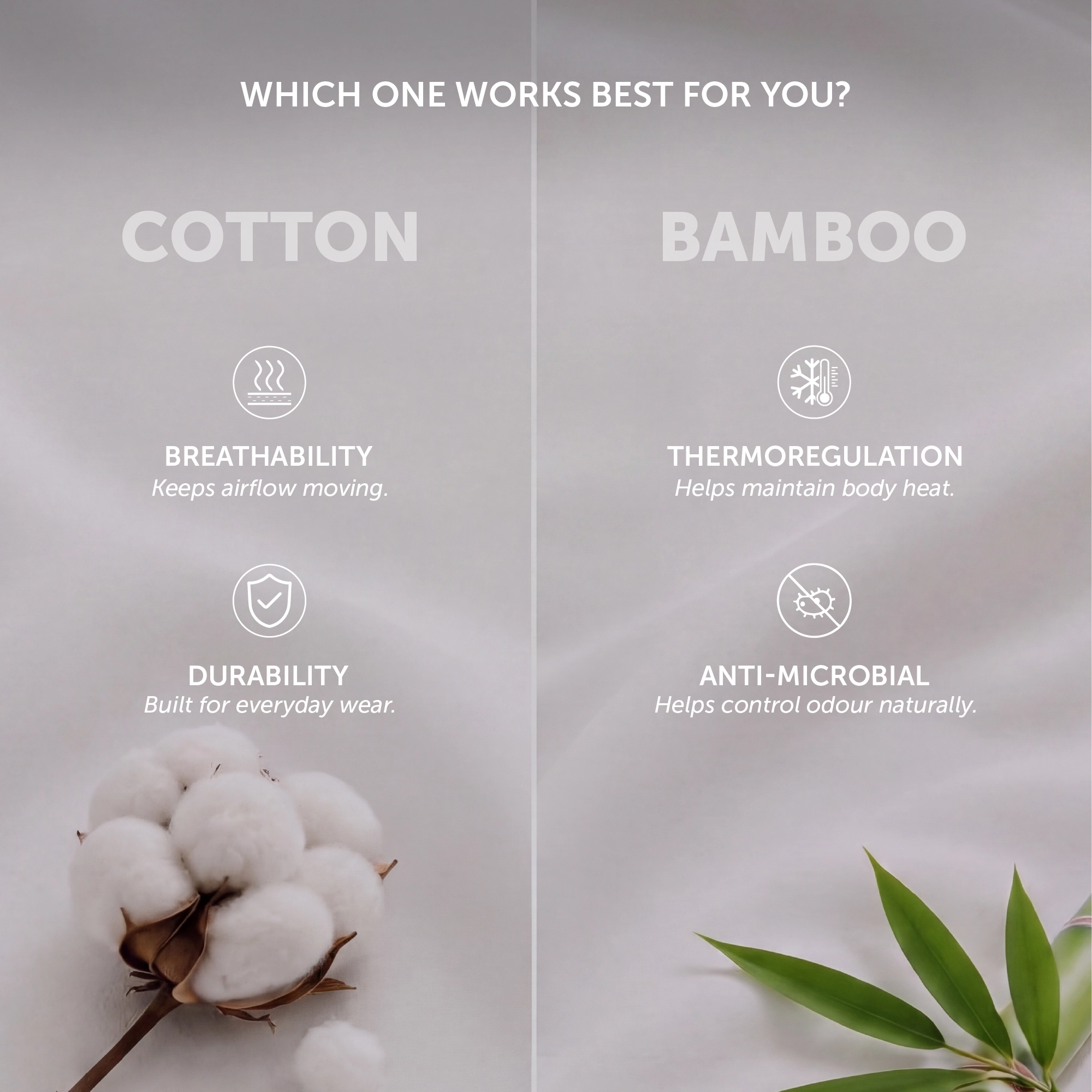 Bamboo Viscose Cotton Invisible Vest - Polar White