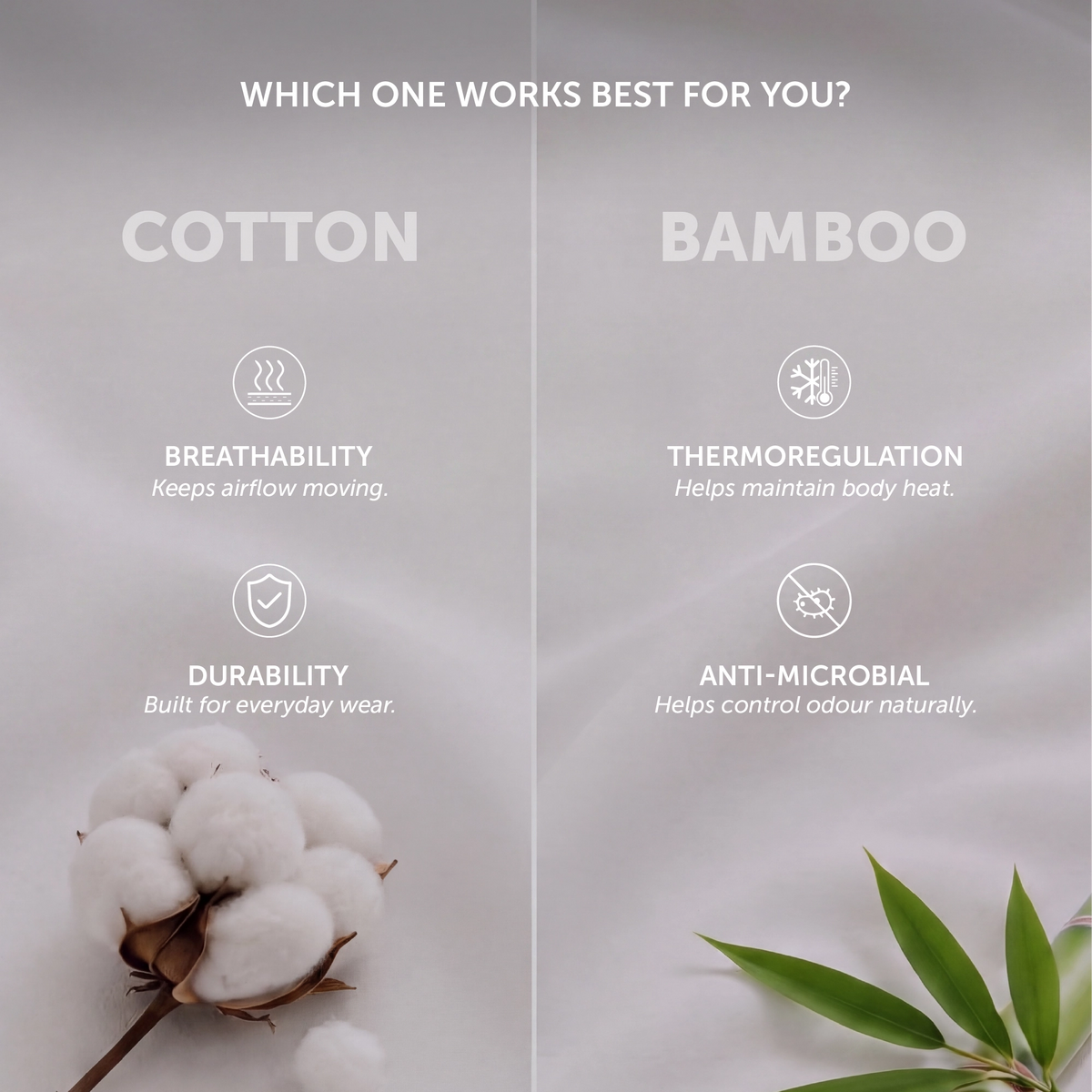 Bamboo Viscose Cotton Invisible Vest - Polar White
