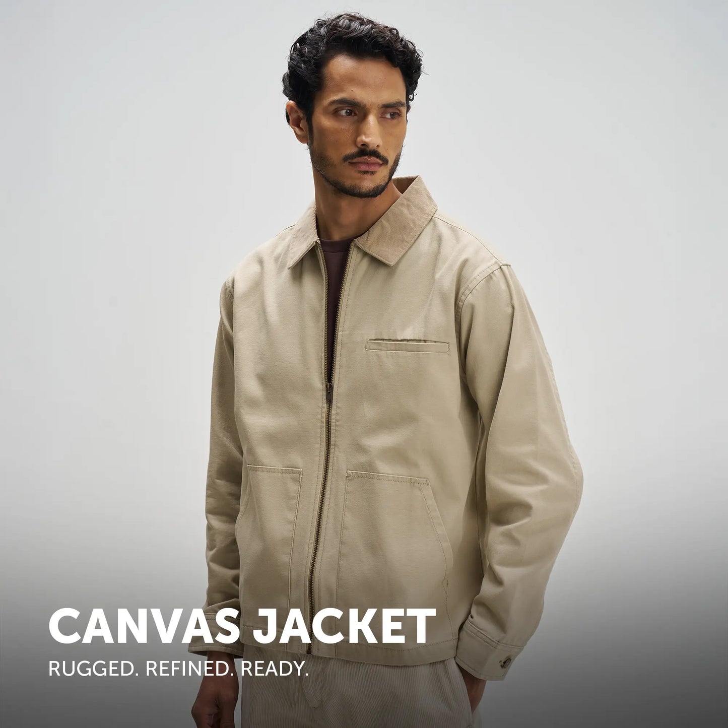 Cotton Canvas Jacket - Dusty Beige