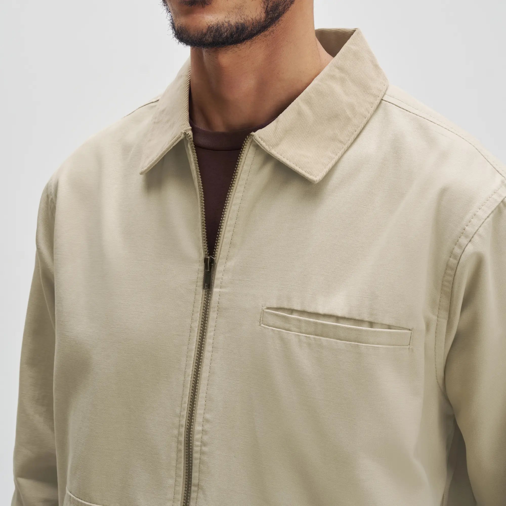 Cotton Canvas Jacket - Dusty Beige