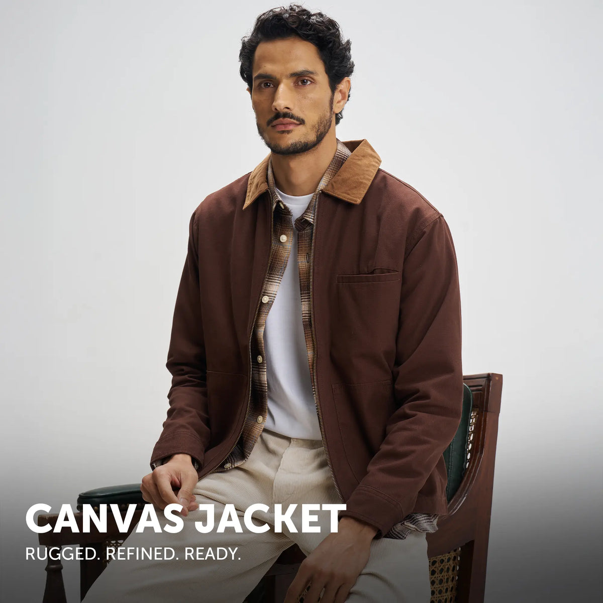 Cotton Canvas Jacket - Espresso Brown