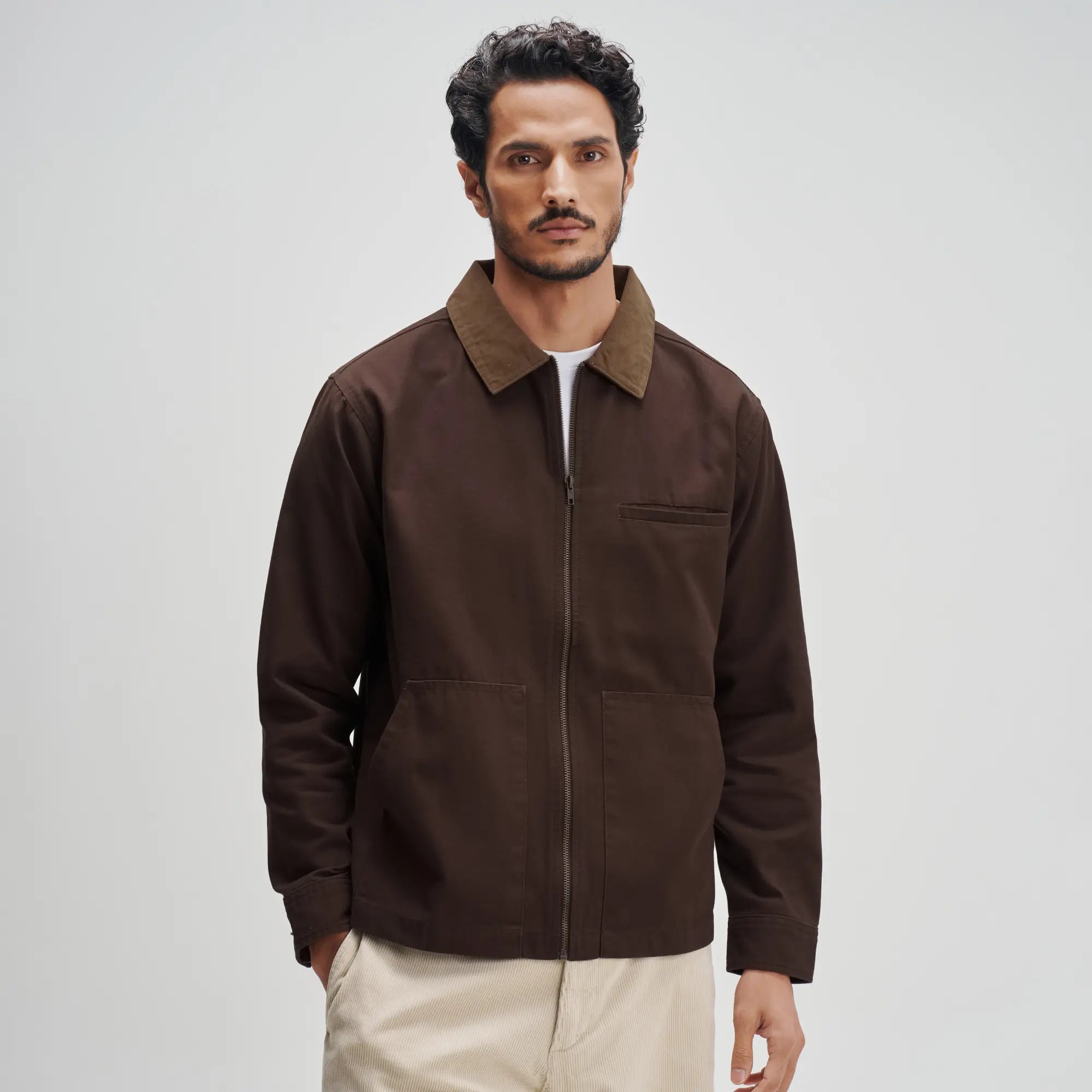 Cotton Canvas Jacket - Espresso Brown