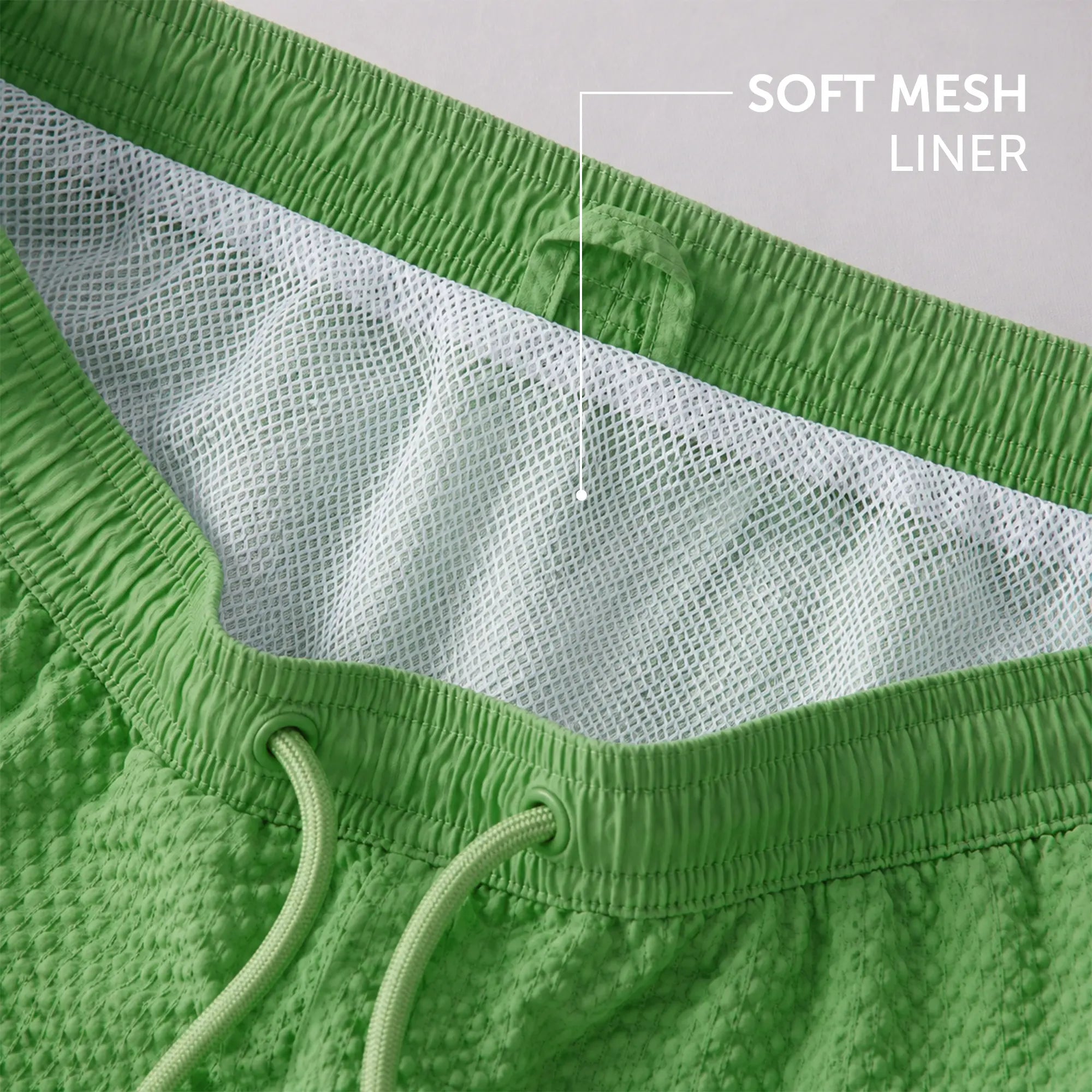 Seersucker Swim Shorts - Grass Green