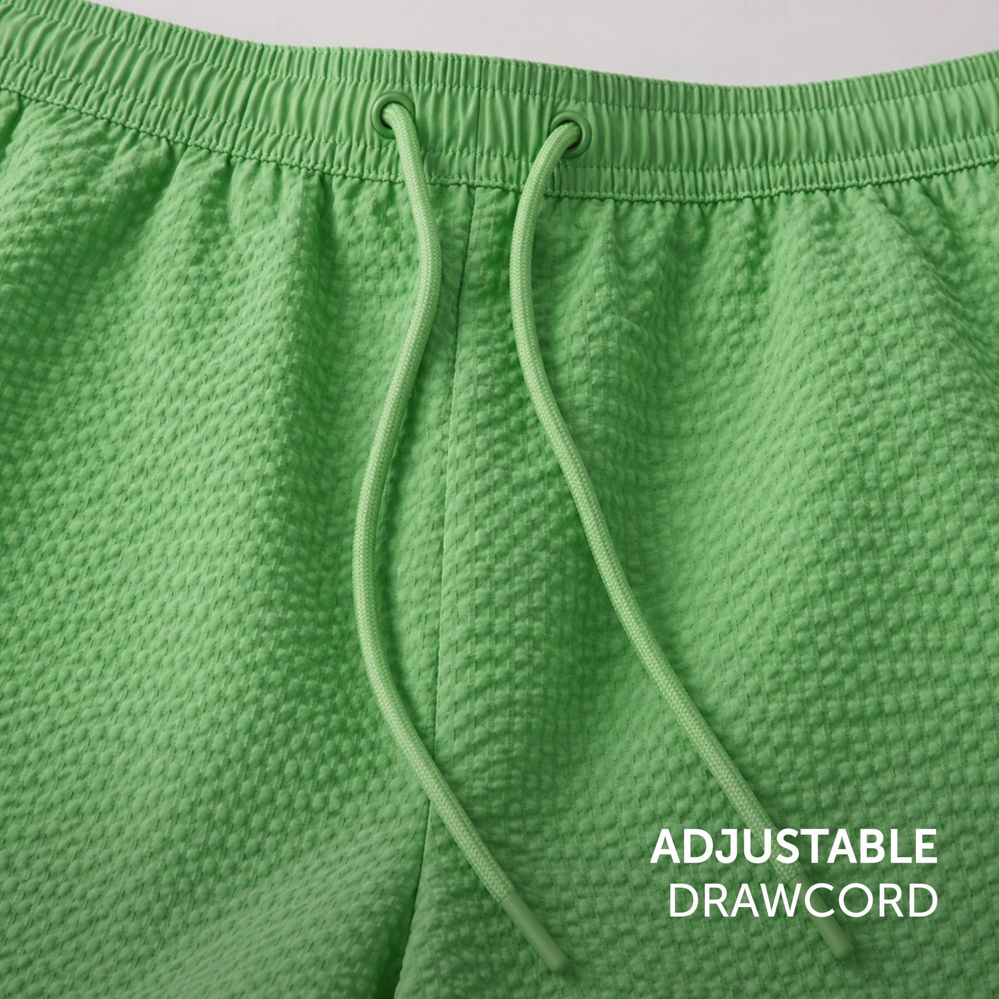 Seersucker Swim Shorts - Grass Green