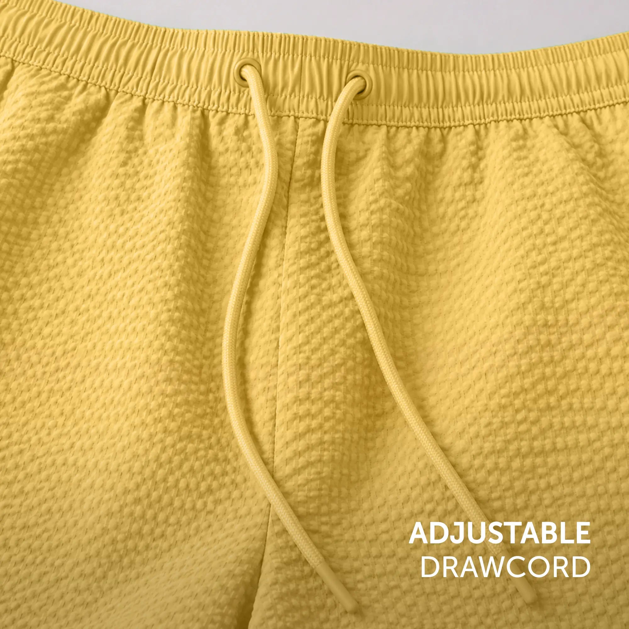 Seersucker Swim Shorts - Mustard Yellow