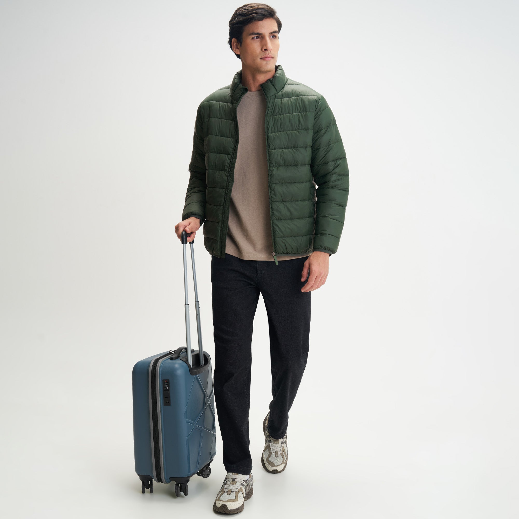 Olive Green Ultra-Lightweight Warm Puffer Jacket - Buy Men's