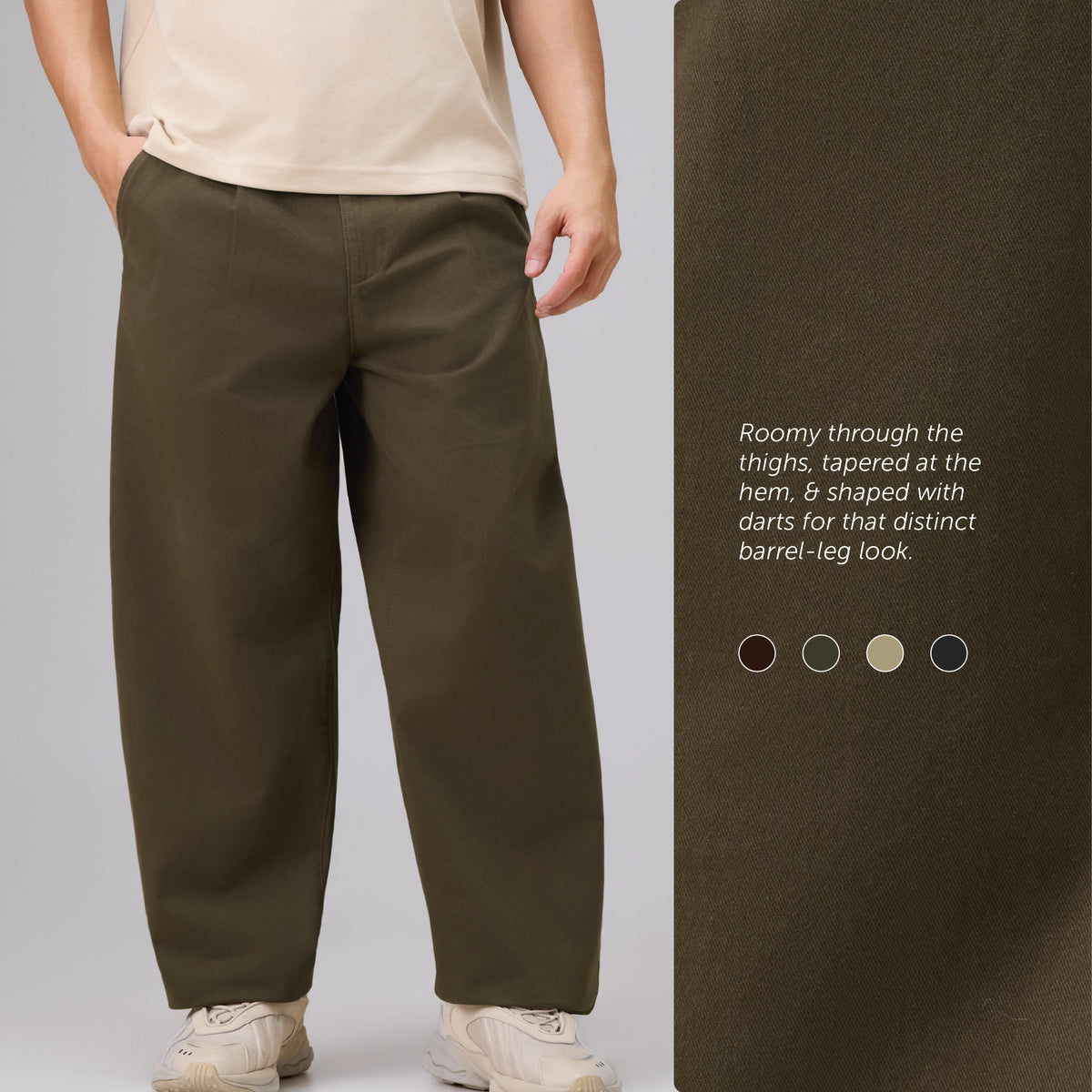 Barrel Pants - Wood Brown