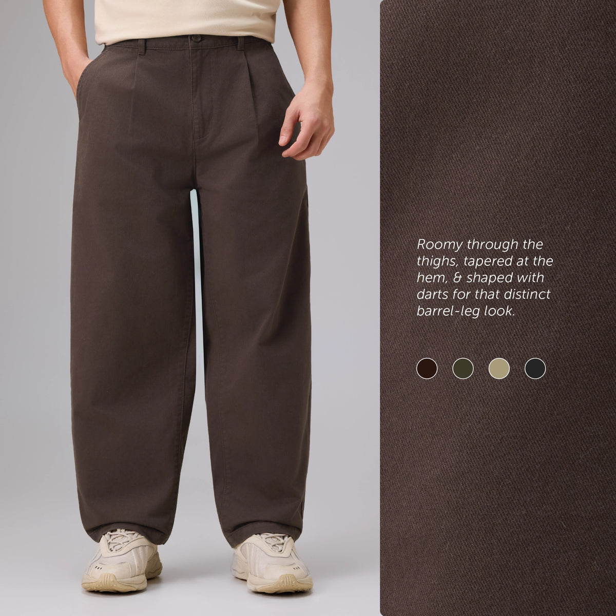 Barrel Pants - Espresso Brown