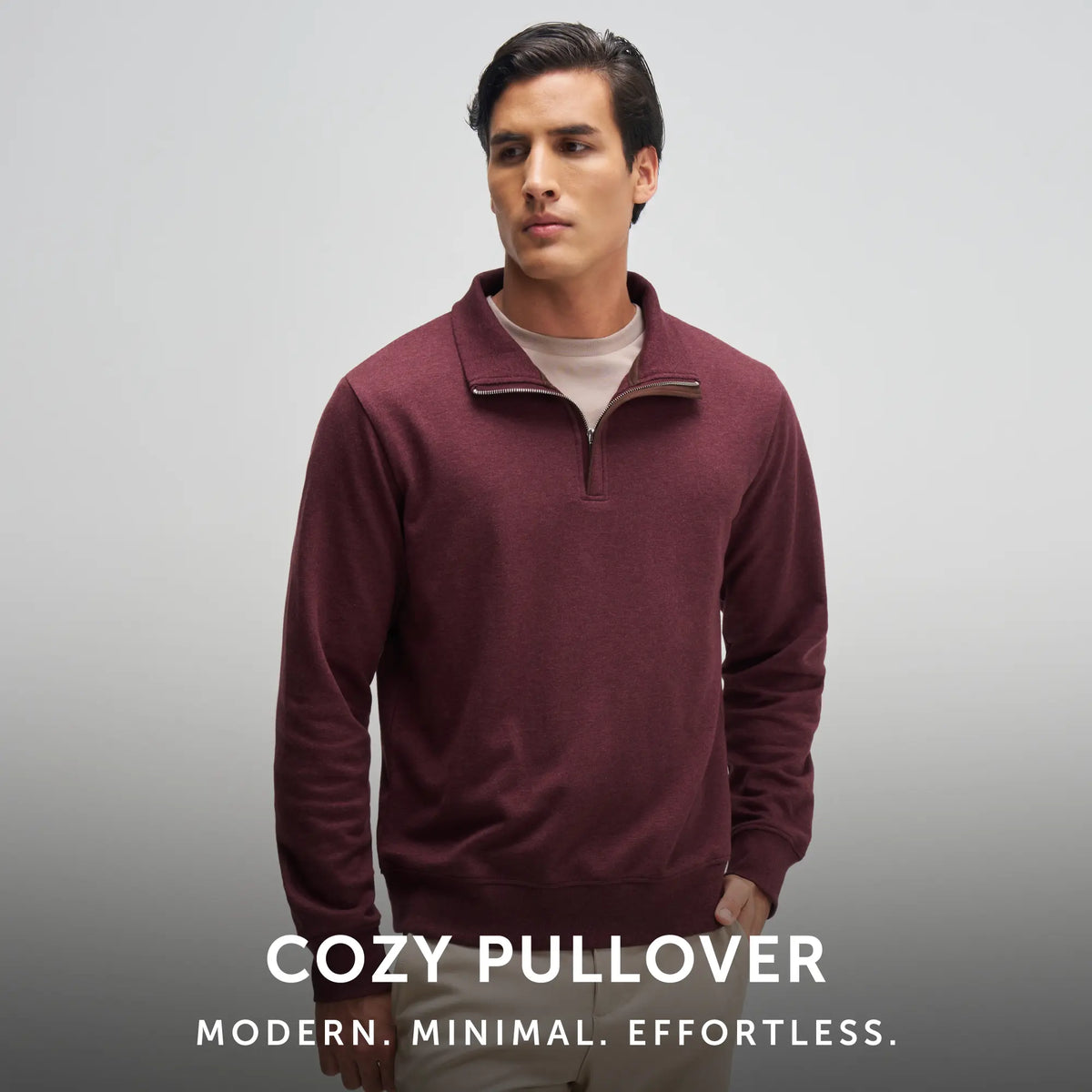 Half-Zip Pullover - Auburn Red