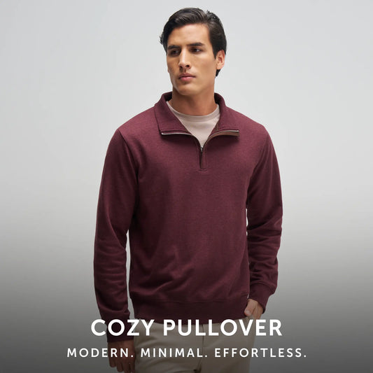 Half-Zip Pullover - Auburn Red