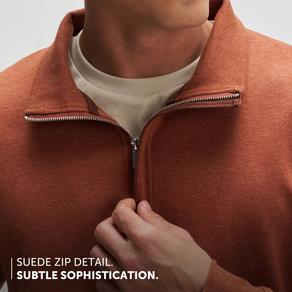 Half-Zip Pullover - Caramel Brown