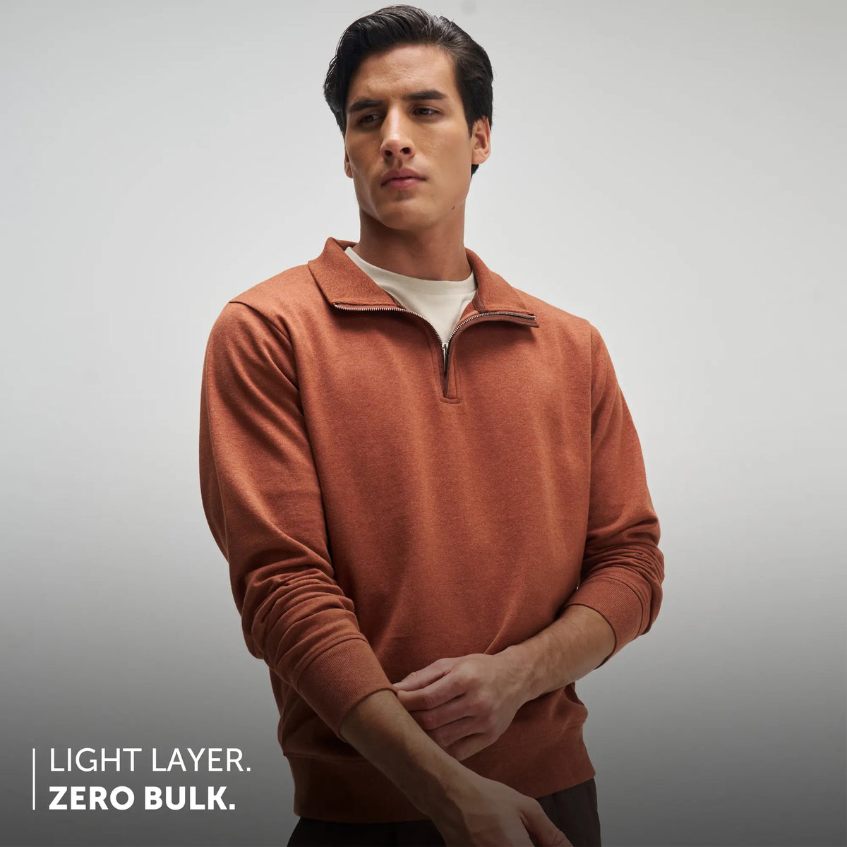 Half-Zip Pullover - Caramel Brown
