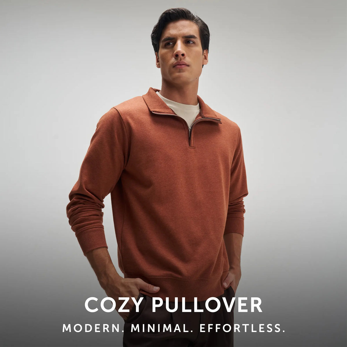 Half-Zip Pullover - Caramel Brown