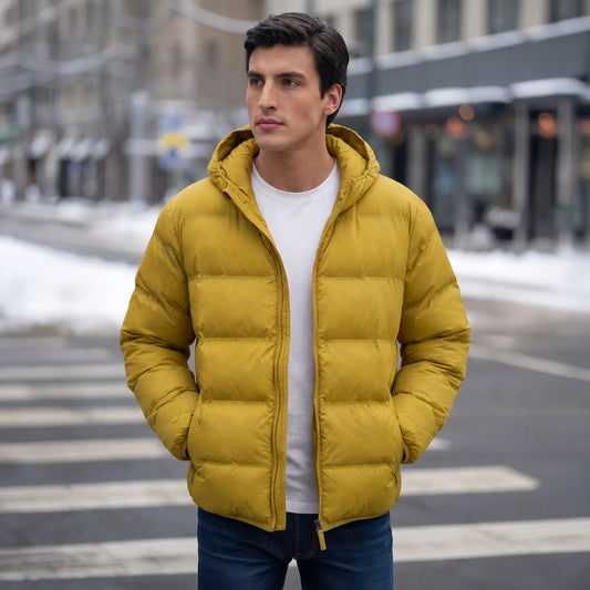 Ultra-Warm Puffer Jacket - Ochre Yellow