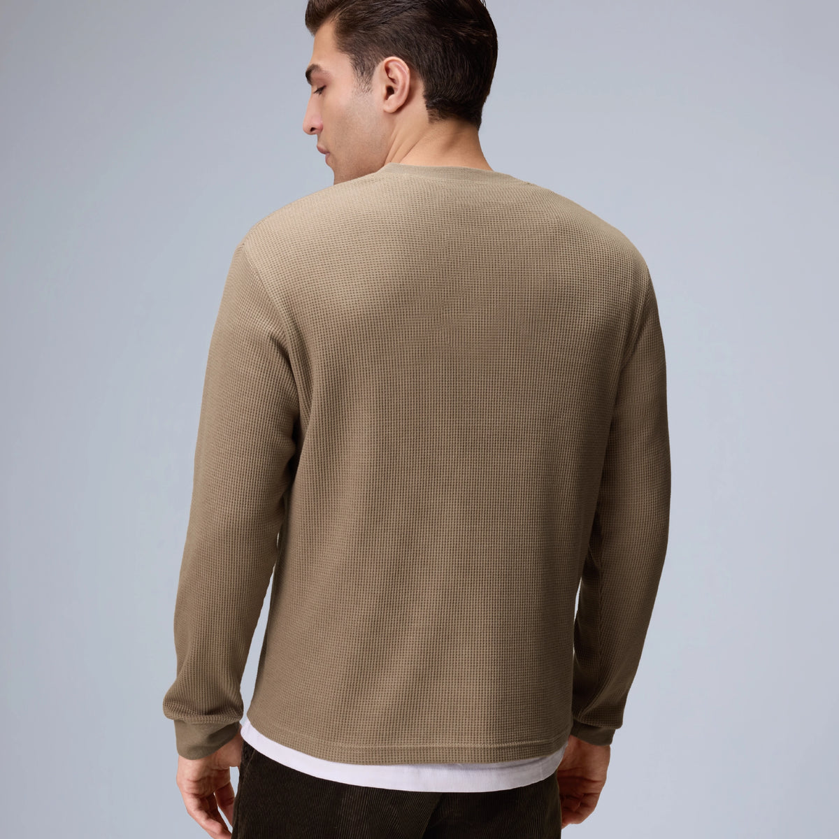 Full Sleeve Henley T-shirt - Biscuit Brown