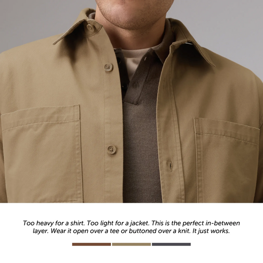 Cotton Overshirt - Camel Brown
