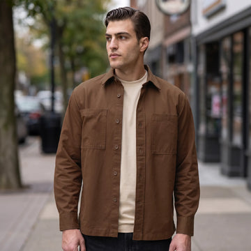 Cotton Overshirt - Brick Brown