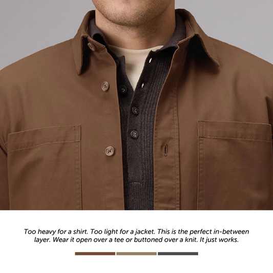 Cotton Overshirt - Brick Brown