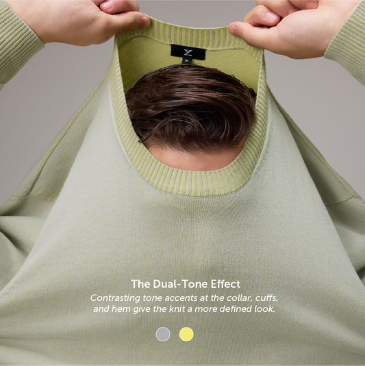Round Neck Knit Sweater - Misty Mint Green