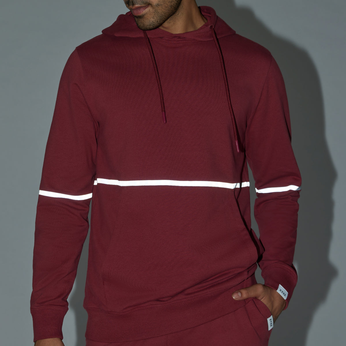 Ascent French Terry Cotton Blend Hoodie and Joggers Co-Ord Crimson Red - XYXX Crew