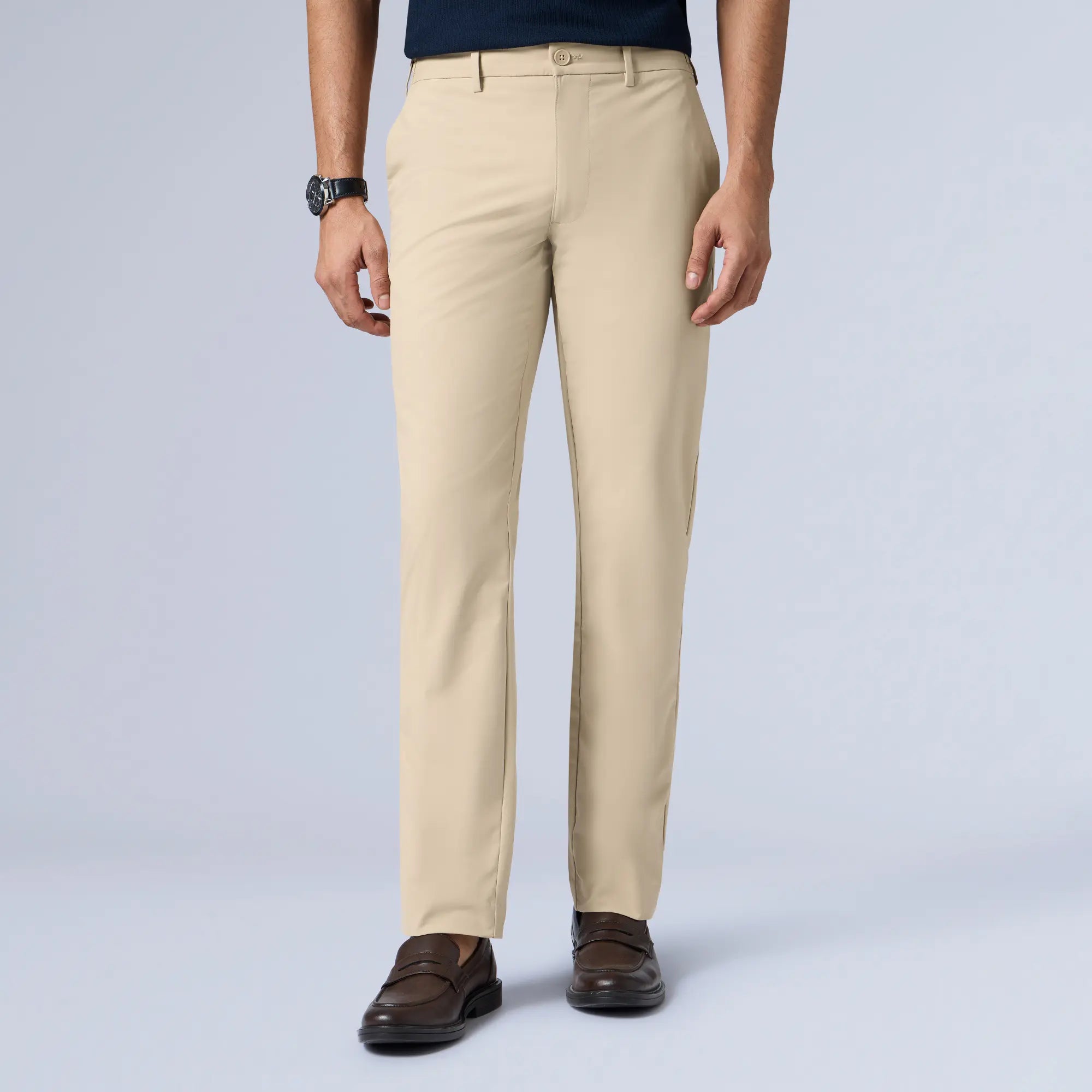 Mens_Kinetic_Polyester_Mobile_Pants_Tan_Brown_Front