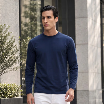 Full Sleeve Crew Neck T-Shirt - Midnight Blue
