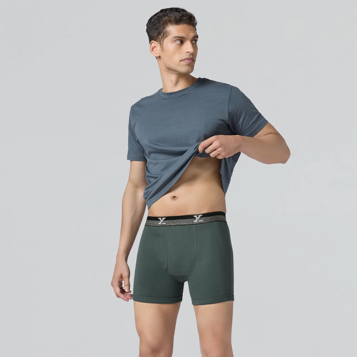 Nova Cotton Boxer Briefs Olive Green
