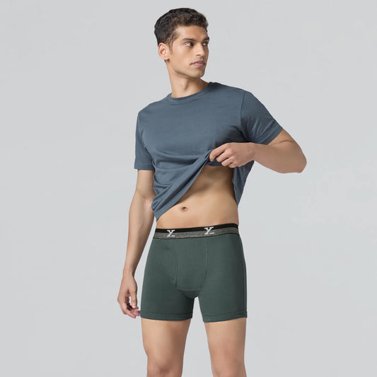 Nova Cotton Boxer Briefs Olive Green