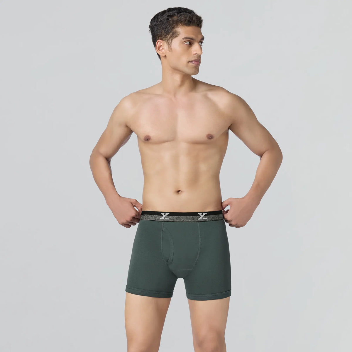 Nova Cotton Boxer Briefs Olive Green