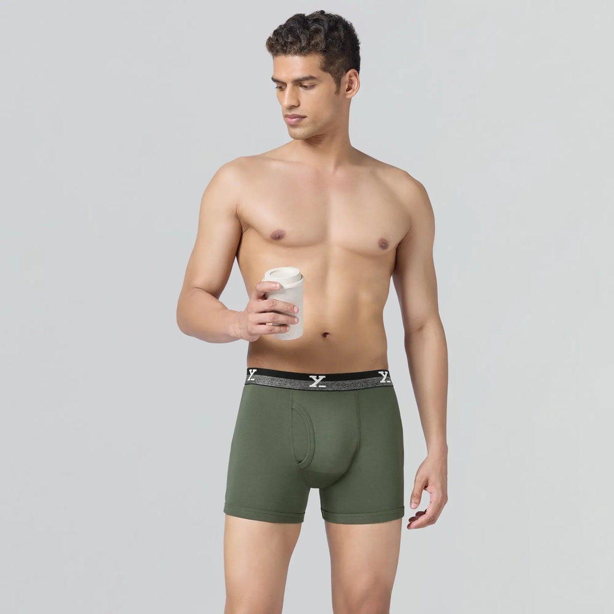 Nova Cotton Boxer Briefs Olive Green