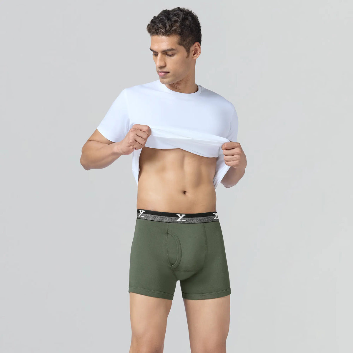 Nova Cotton Boxer Briefs Olive Green