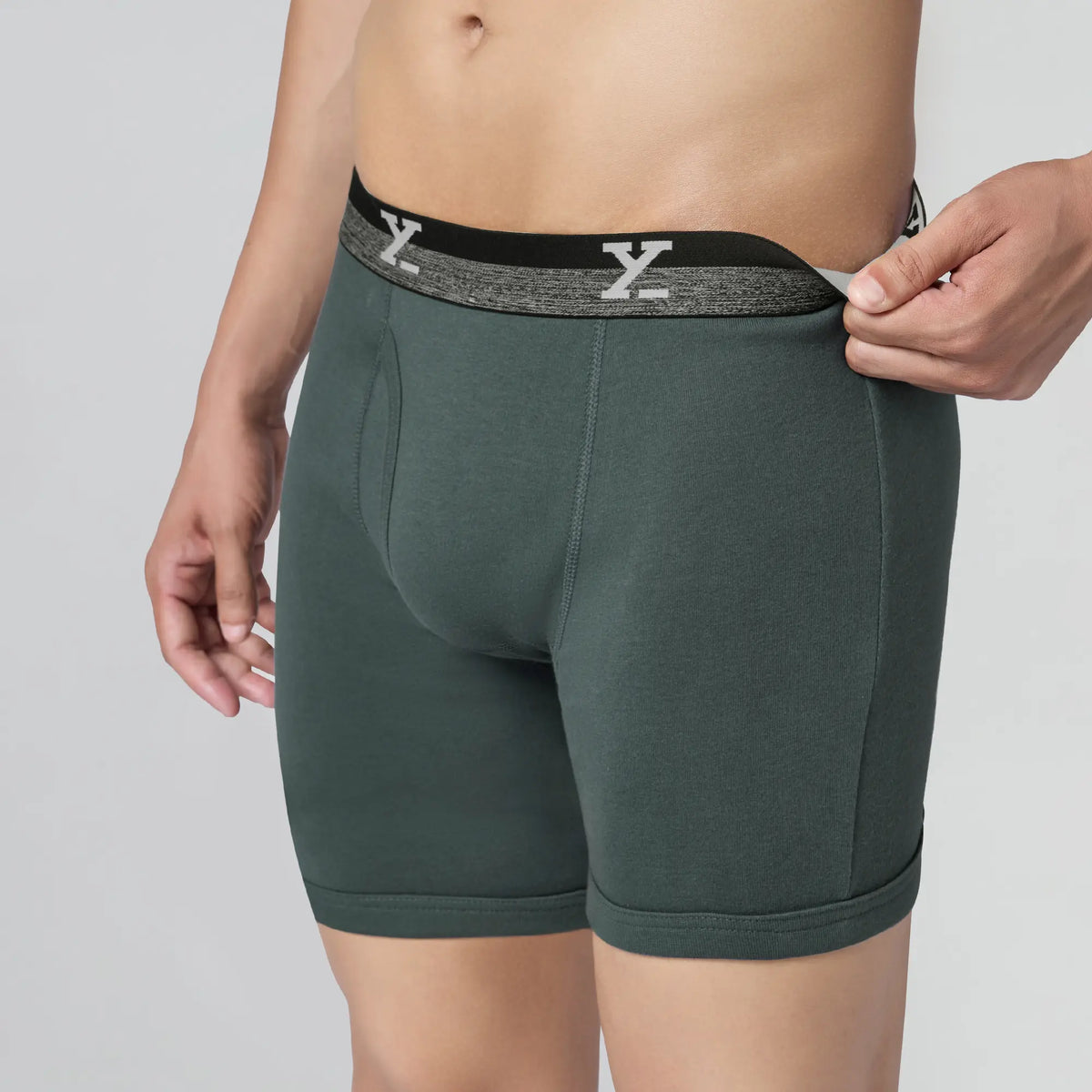 Nova Cotton Boxer Briefs Olive Green