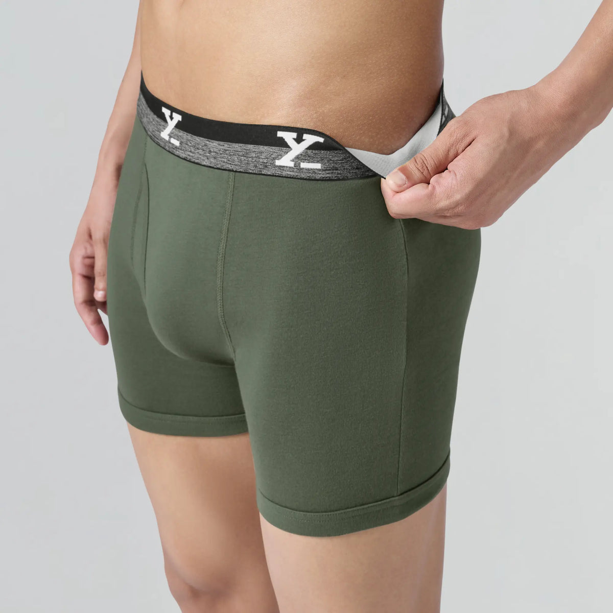 Nova Cotton Boxer Briefs Olive Green