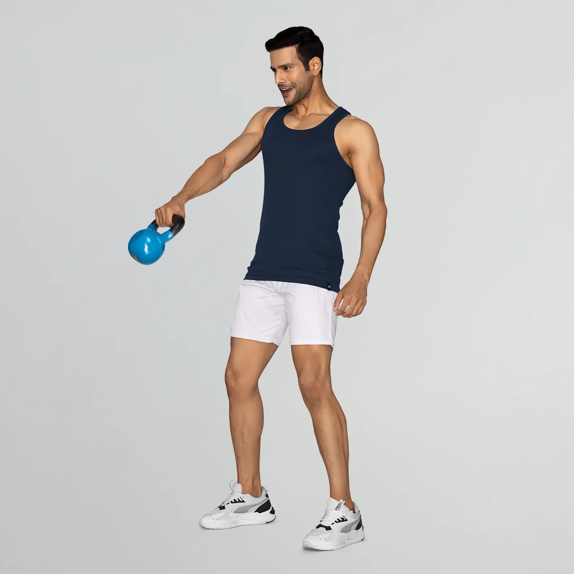 Nova Round Neck Racer Back Vest Midnight Blue – XYXX Apparels Nova Round Neck Racer Back Vest Midnight Blue – XYXX Apparels