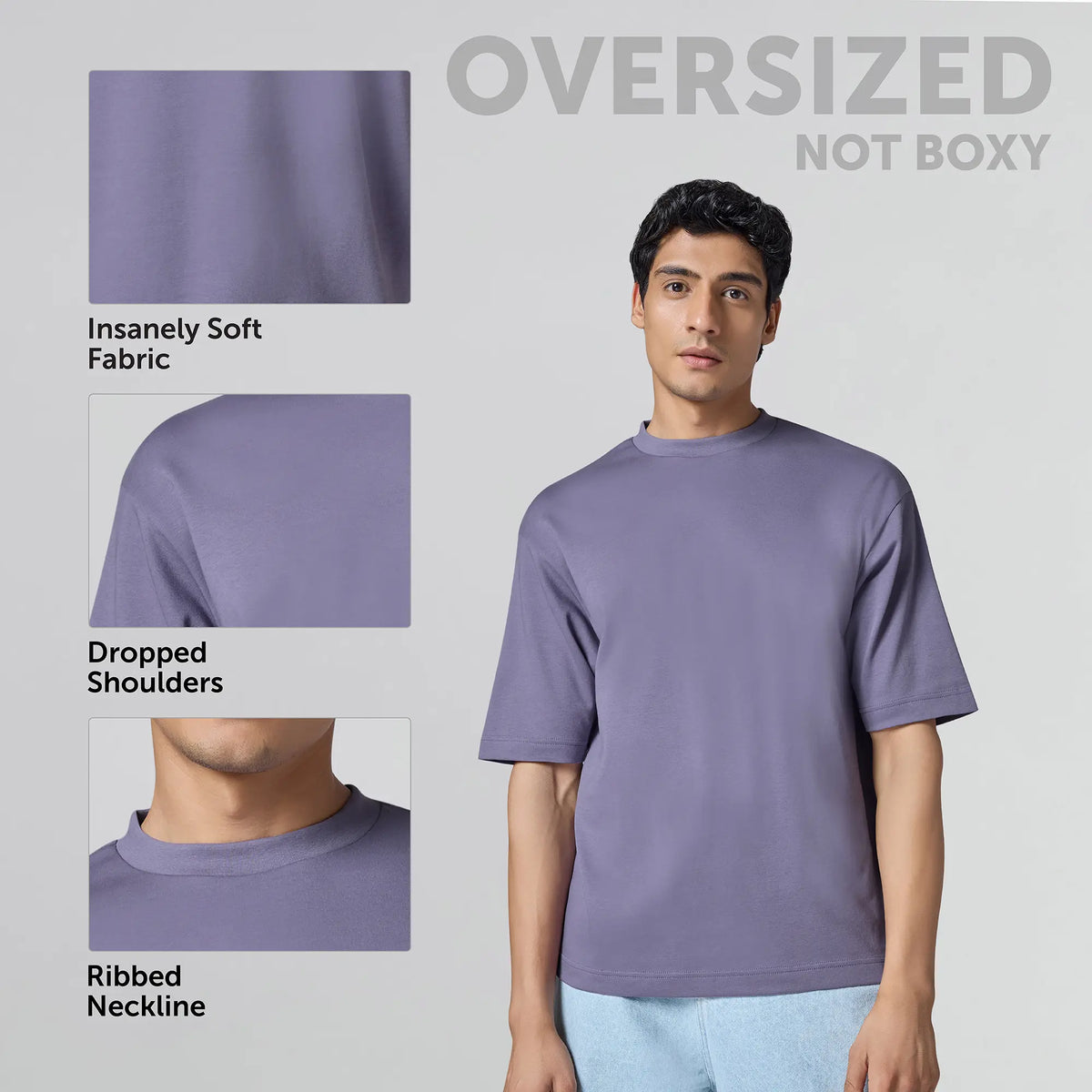 Drift Cotton Oversized T-shirts Dusty Purple