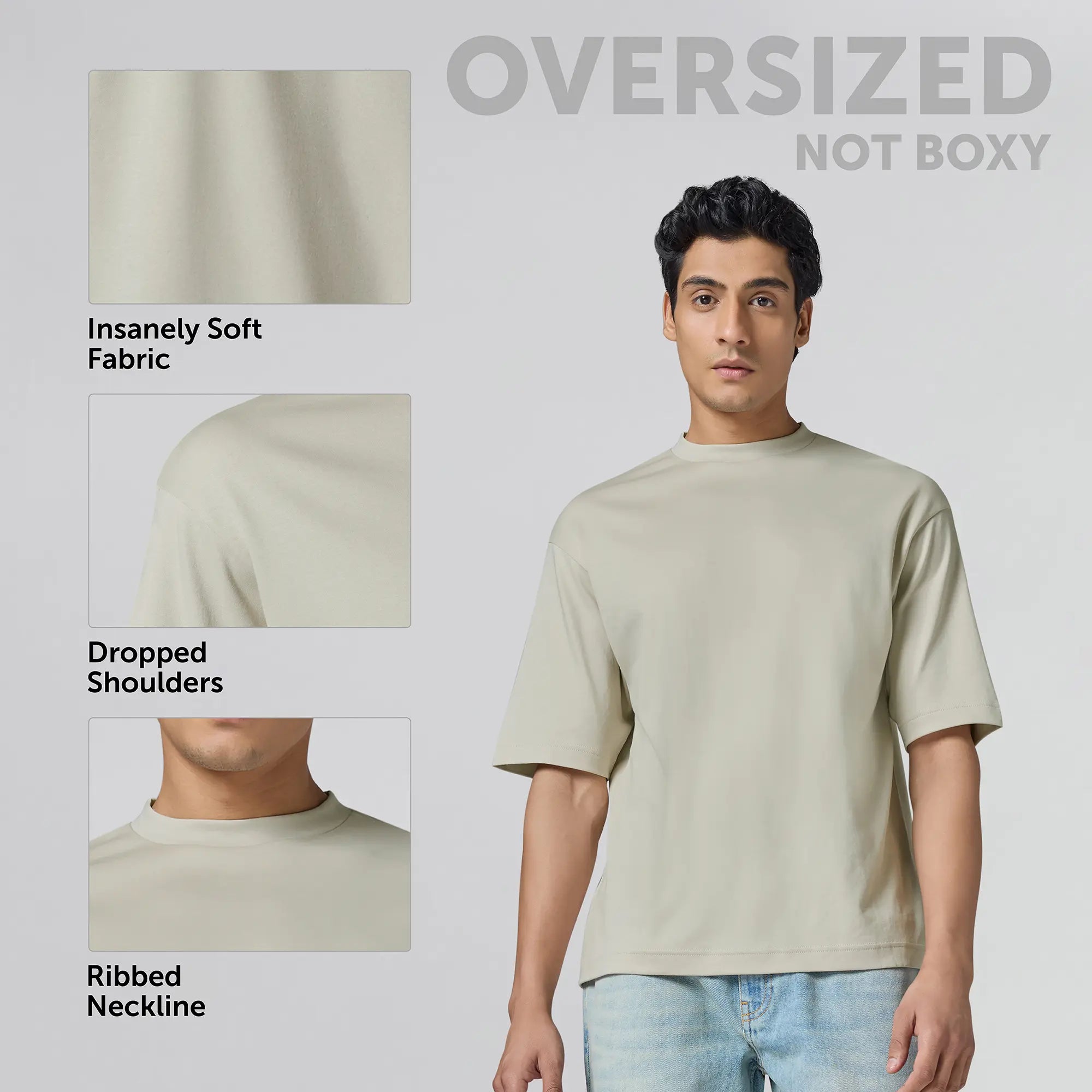 Drift Cotton Oversized T-shirts Ivory White