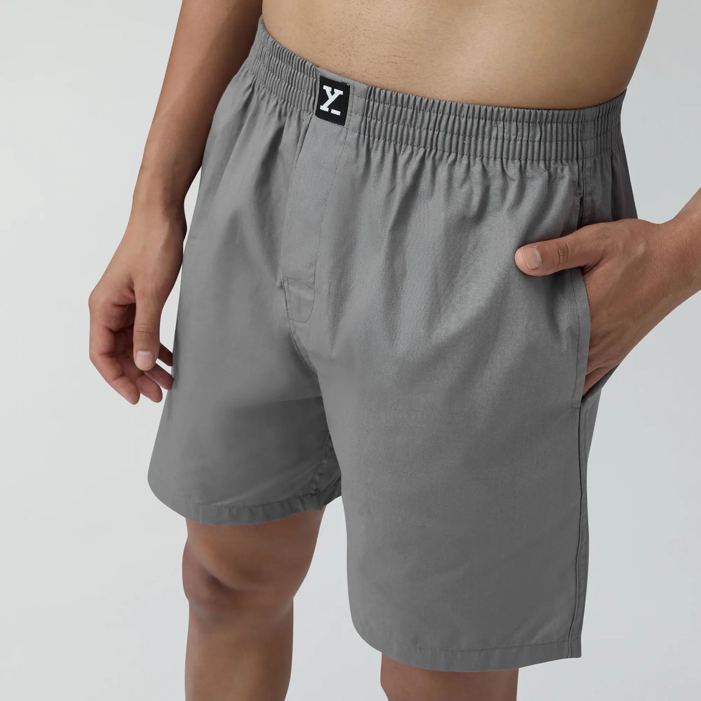 Pace Cotton Boxer Shorts Ash Grey