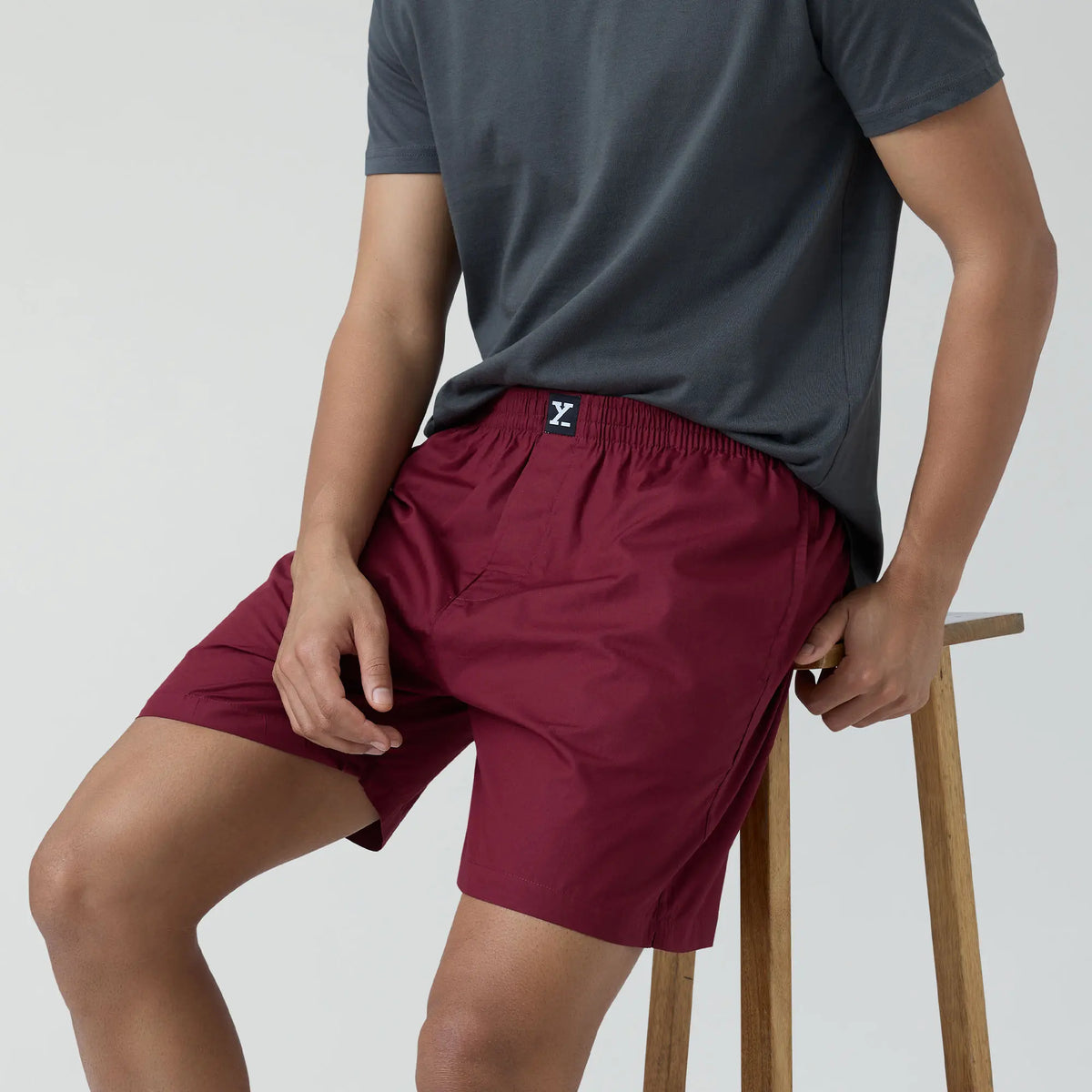 Pace Cotton Boxer Shorts Bold Burgundy