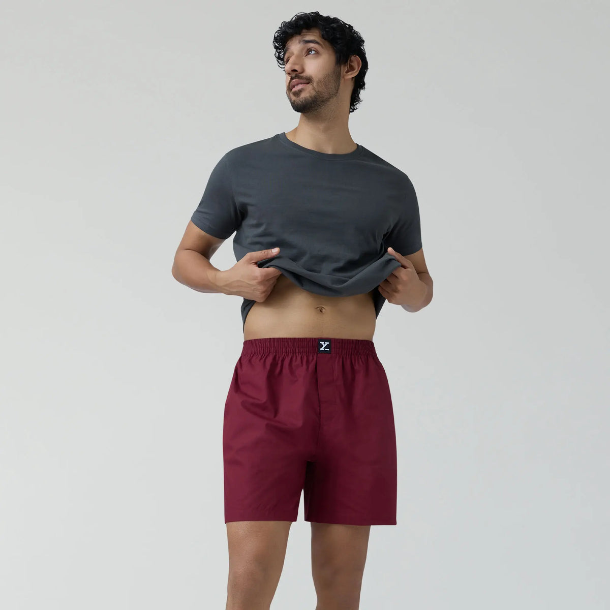 Pace Cotton Boxer Shorts Bold Burgundy
