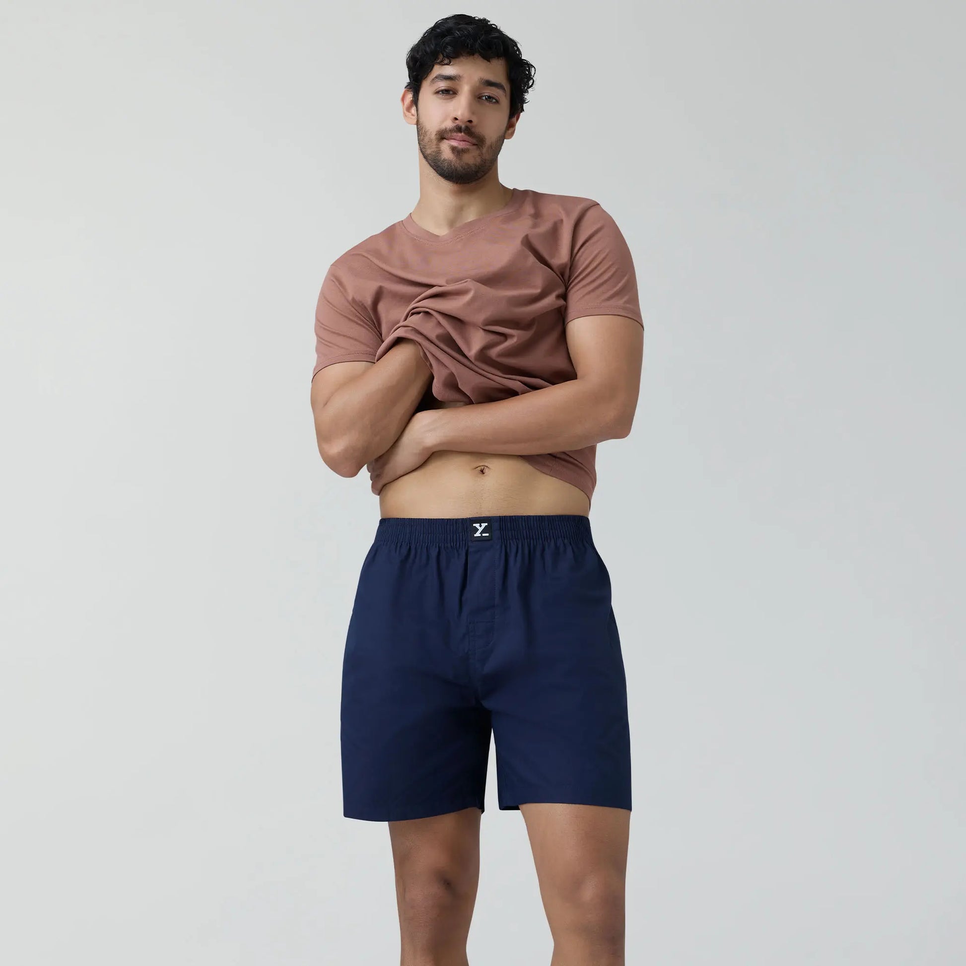 Pace Cotton Boxer Shorts Midnight Blue