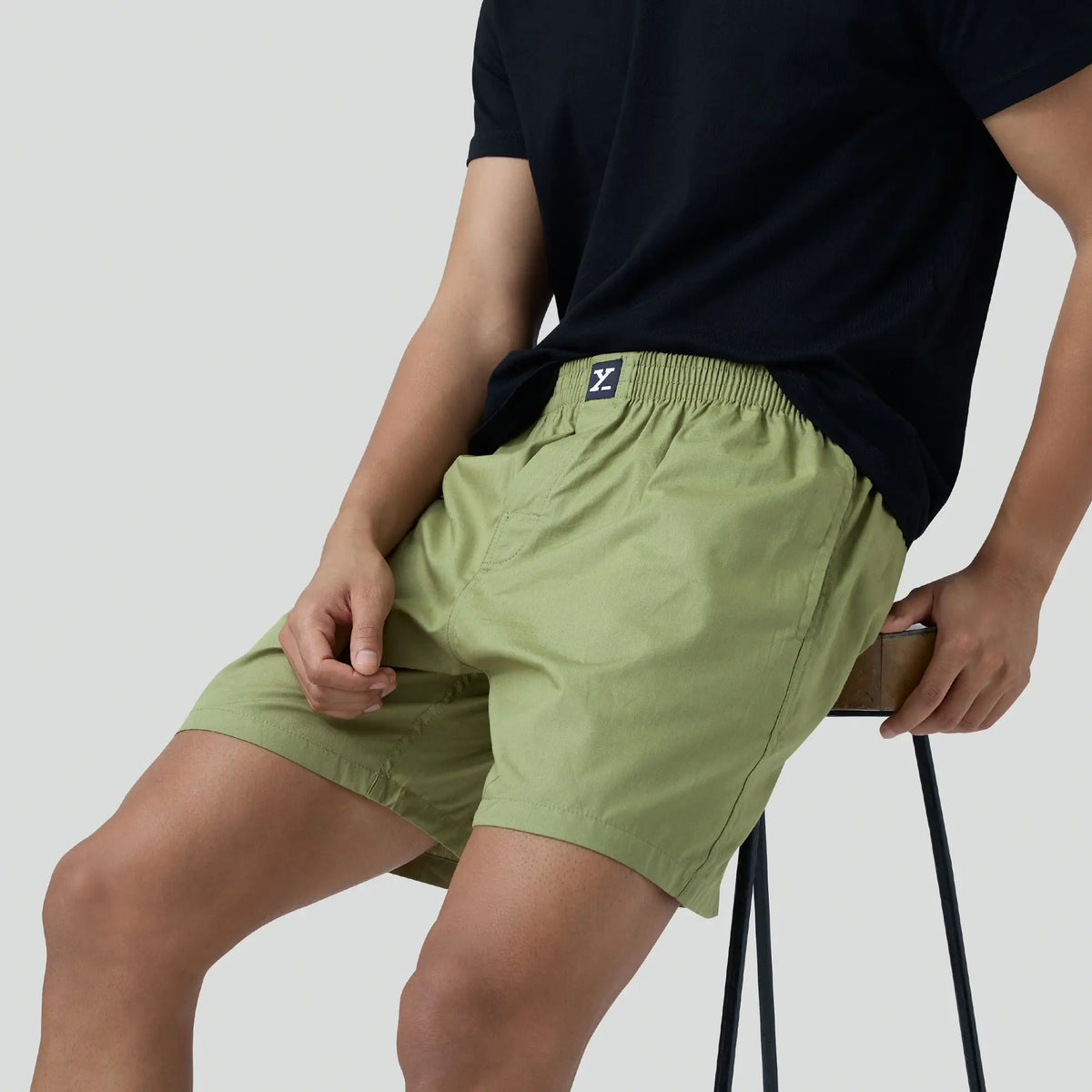 Pace Cotton Boxer Shorts Olive Green