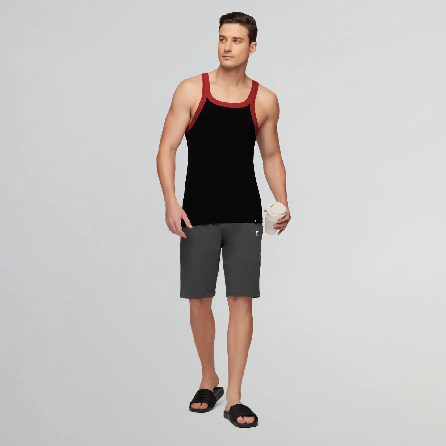 Pace Square Neck Vest Ribbon Black