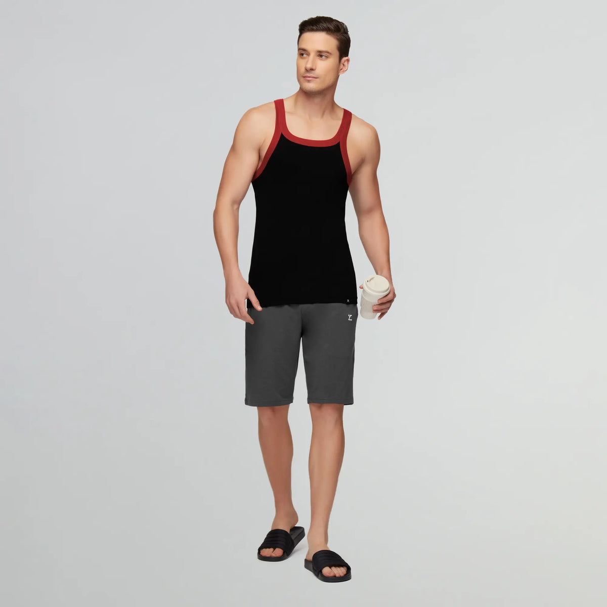 Pace Square Neck Vest Ribbon Black