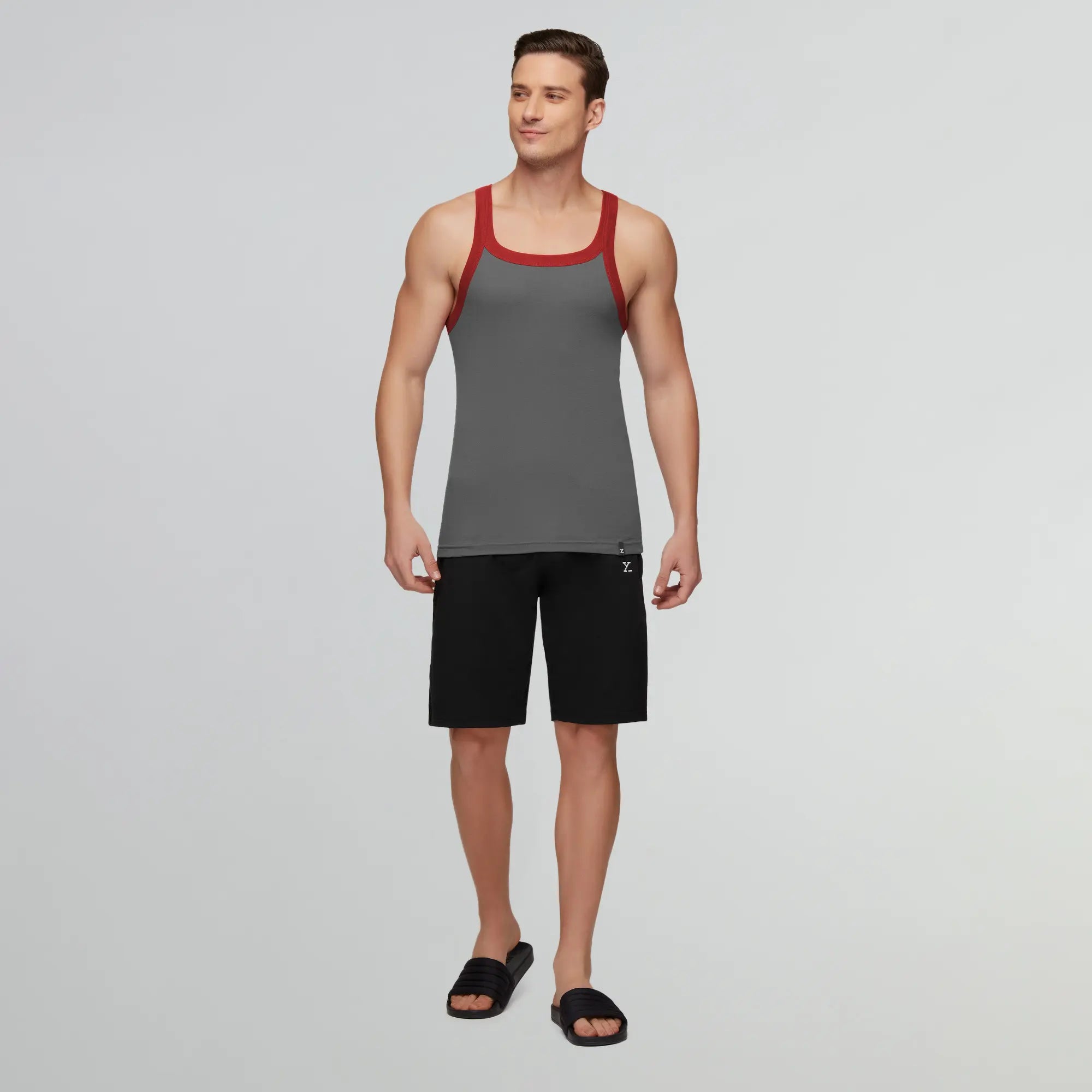 Pace Square Neck Vest Ribbon Grey