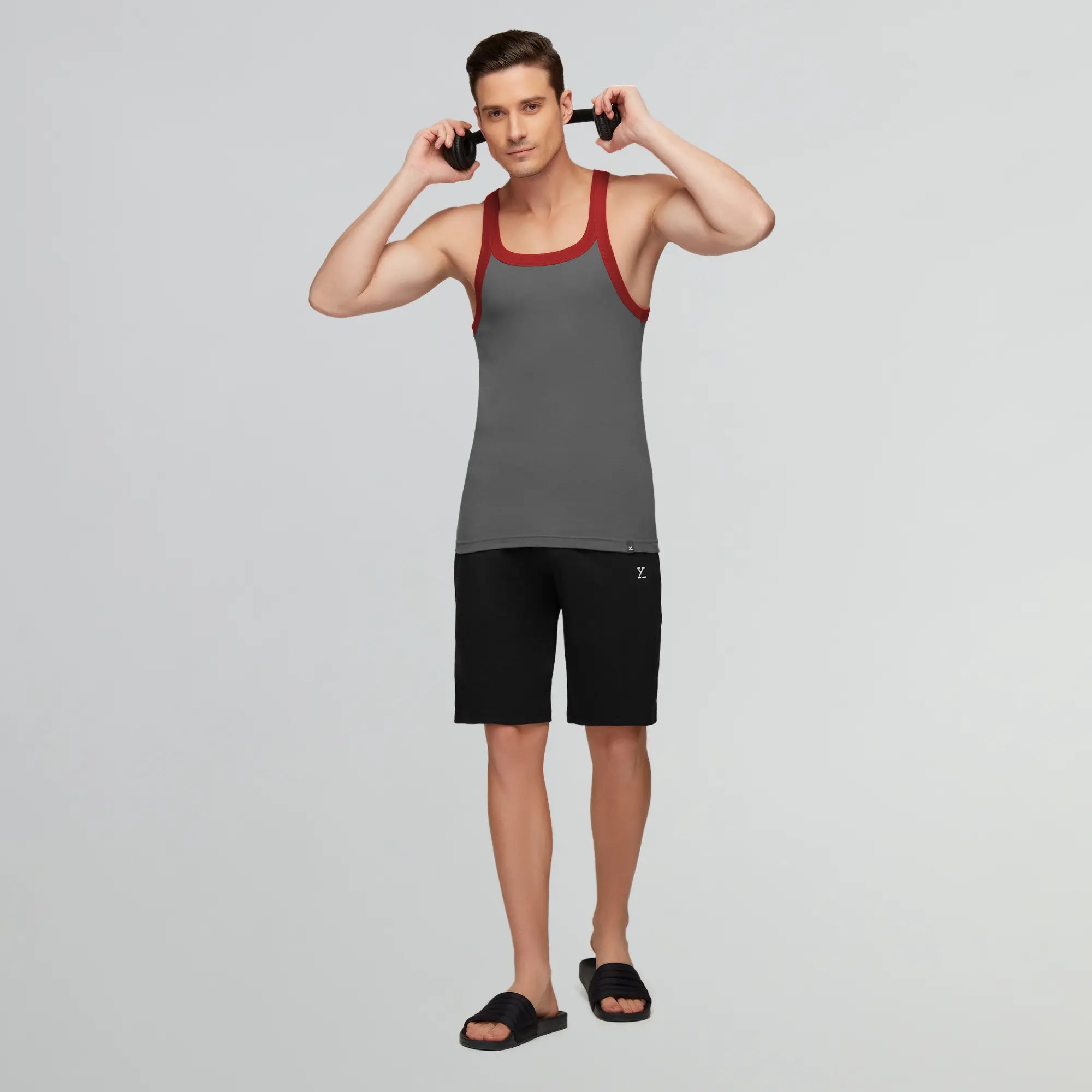 Pace Square Neck Vest Ribbon Grey